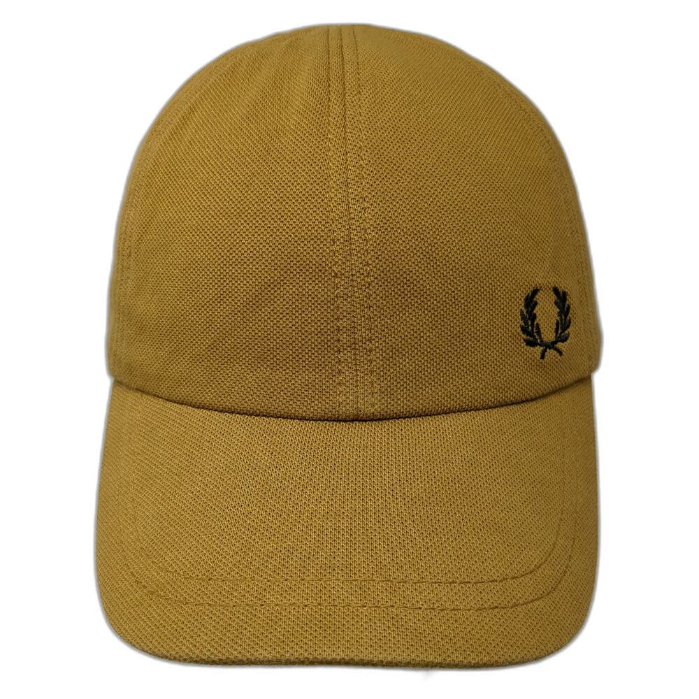 Fred Perry Baseball Cap Brown One Size Adjustable Laurel Wreath Logo Pique Hat
